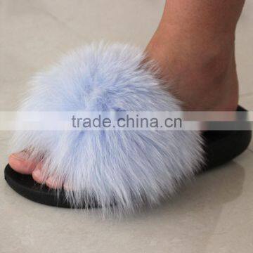 Myfur Wholesale Perfect Adult Soft Fox Fur Slippers and Sandals Gift for Women photo-4