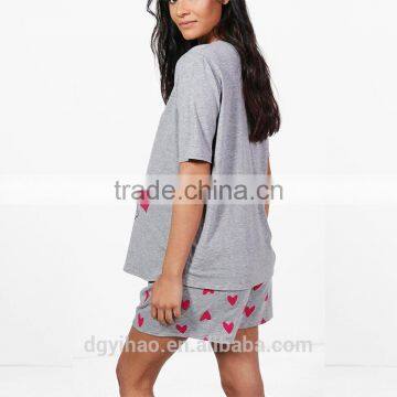 Yihao 2017 Wholesale Maternity Clothes Printing CottonT Shirt Tops and Shorts Set photo-2