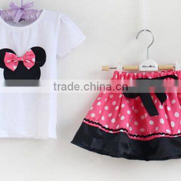 S80002T, Baby Clothing Sets , Summer New Children Girl's 2PC Sets Skirt Suit Dots Skirt Dots Pants Girls Cartoon Clothes photo-5
