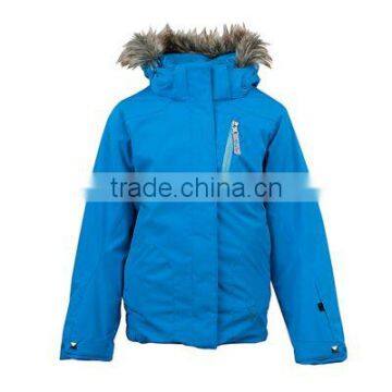 Manufactory OEM ski apparel with fur for lady