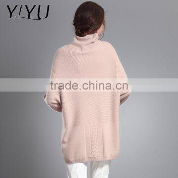 Custom Winter Fall Casual Women Loose Turtleneck Cashmere Pullover Sweater photo-3