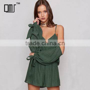 Latest off shoulder romper designs ladies summer casual clothing