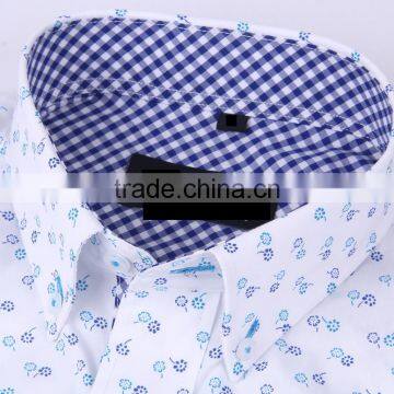 2017 New Trend Print Men Long Sleeve Button-down Collar Slim Fit Shirt With Contrast Collar and Cuff photo-4