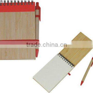 bamboo cover notebook gift with pen