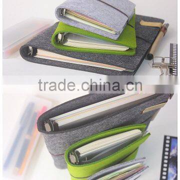 Novel Logo Custom Shorthand Spiral Binding Journal Diary Notebook and Felt Cover With Elastic Band photo-6