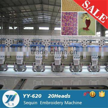 YY-620 20heads Double sequins computerized Embroidery Machine for sale