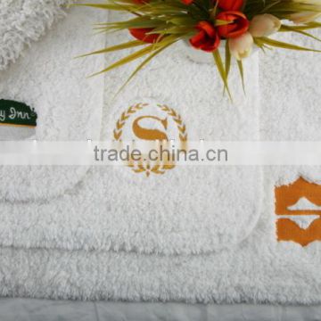 luxury 5 star hotel cotton bath rug set, hotel textiles