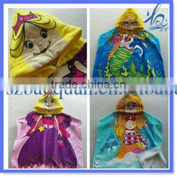 100% cotton printed beach towel with hood