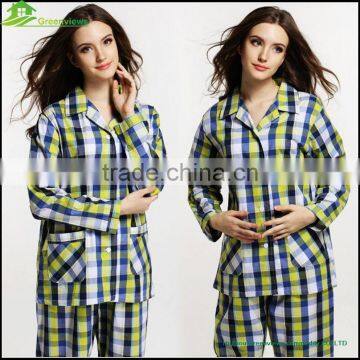 ladies cotton girls grid nightwear pyjama women girls hot pyjamas design ladies pyjamas2PCS/SET , GVBS0004