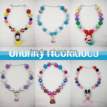 baby elsa and anna chunky necklace from frozen kids ice queen bubblegum necklace