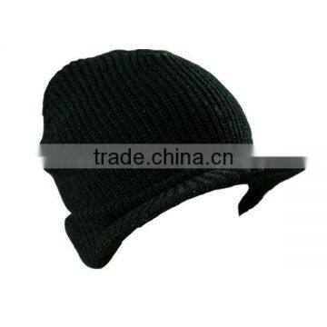 warm and fashionable promotional winter knitted hat with stripe for men and women