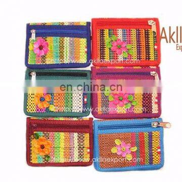 Card Holders of Woven Straw With Flower photo-3