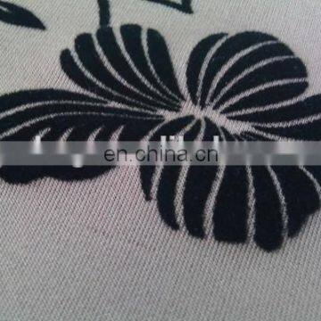 Winfar Textile 100% Polyester DTY Scuba Flower Flocking Fabric photo-5