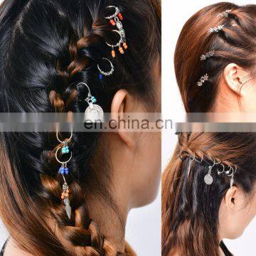 Fashion women small ring trench Africa pigtails hip-hop Metal ring DIY hair ornaments