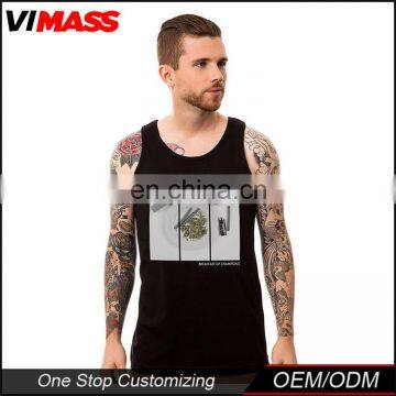 mans cotton custom stringer printing tank top