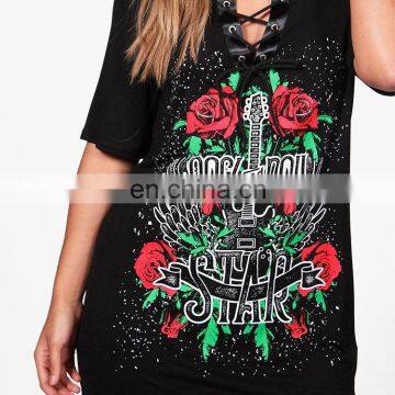 New Design Women Summer Casual Printed t Shirt Dress photo-4
