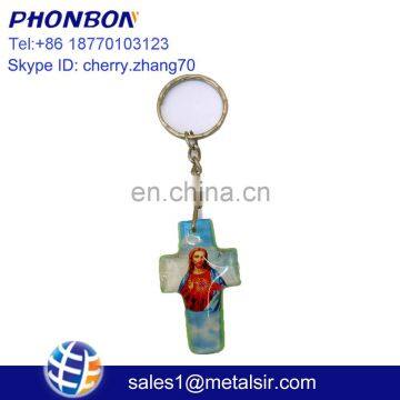 2018 online shop aibaba com promotion gift religious soft epoxy cross keychain catholic image keychain