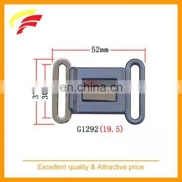 fashion zinc alloy plus plastic interlocking belt buckle , metal side release belt buckle