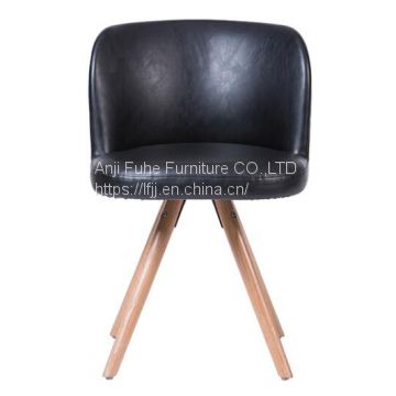 Modern Wooden Living Room Furniture Leisure Chair  pu dining chair