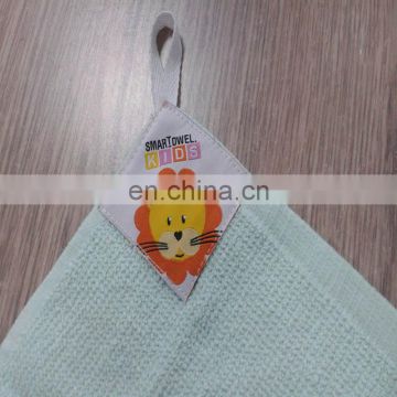 100% cotton super absorbent kids cartoon hanging towel