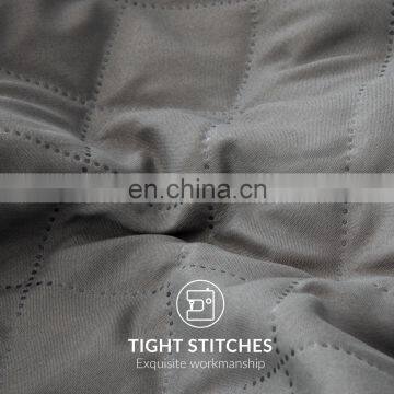 Wholesale High Quality Full Size Grey 100% Polyester Comforter Quilt Set For Adult photo-4