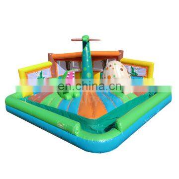 Dinosaur World Inflatable Water Jumping Castle Jumping Bouncer Playground With Padding Pool