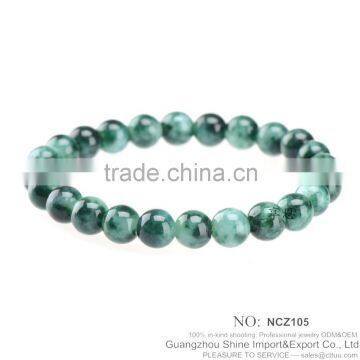 malaysian jade stone beaded bracelet elastic bangle