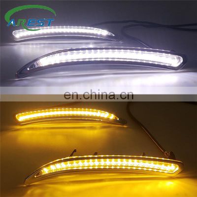 Carest 2Pcs For Buick Regal GS Opel Insignia 2010 - 2015 LED DRL Daytime Running Light Daylight Yellow Turn Signal Lamp