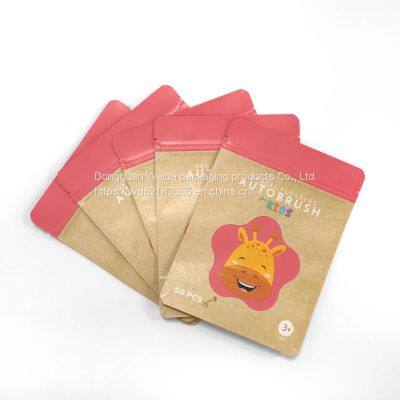 Kraft paper self sealing bag, tea packaging bag, kraft paper self-supporting zipper bag, food bag, snack dry fruit beef bag