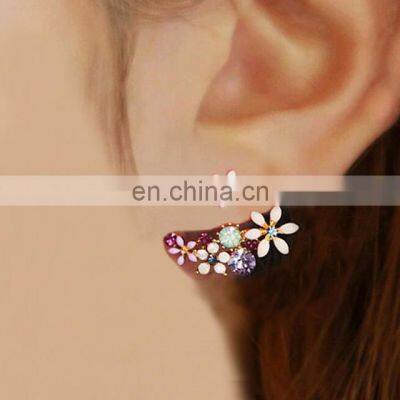 2017 Korean Fashion Imitation Pearl Earrings Small Daisy Flowers Hanging After Senior Flower Female Jewelry Wholesale