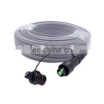 cctv waterproof outdoor ftth ftta fiber optic lc apc scupc connector 12f black drop cable optical mpo pigtail