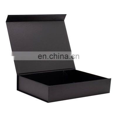 Custom Ribbon Bow a4 Shallow Black Laminated Presentation Gift Box With Magnetic Lid photo-3