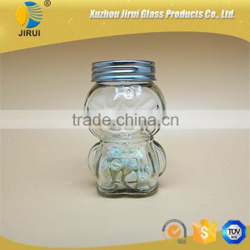 animal shape clear glass bottle with metal cap