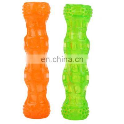 High Quality Squeak Dog Chew Bone Toy TPR Dog Bone Shaped Pet Toothbrush Stick Chew Toy