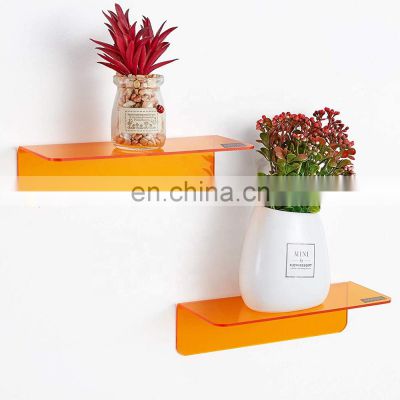 Color Acrylic Hanging Shelves Floating Wall Mount Shelves Adhesive Display Shelf for Cameras, toys, vases