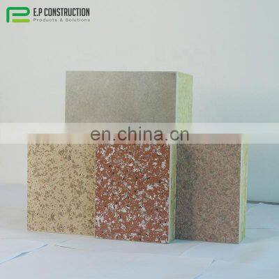 Supplier Price Fiber Board Shed Prefabricated Concrete Rock Wool Cement Composite Sandwich Panels For Exterior Wall Cladding