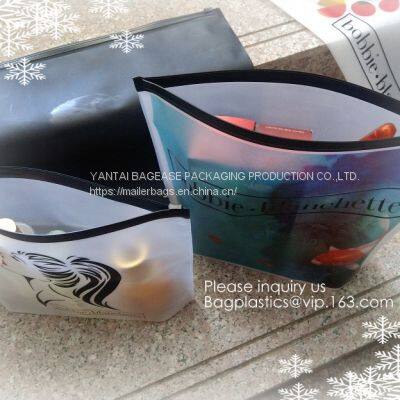 Modern Fashion Travel Portable Transparent PVC Customized Logo Cosmetic Pouch,PVC Cosmetic Pouch With Red Zipper photo-4