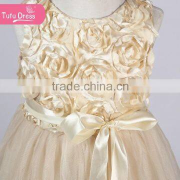 The Ivory Color Girls Boutique Dress With Fluffy Feather