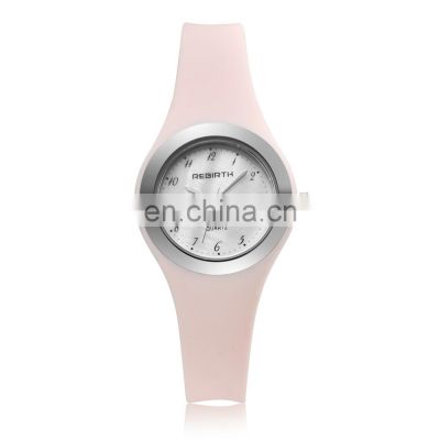 REBIRTH RE091 Women's Fashion&Casual Watches Quartz Movement Simple Style Silicone Band Watches