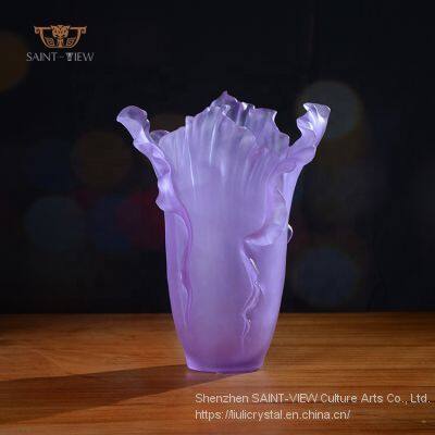 00:04 00:45 View Larger Image Share SAINT-VIEW Original Design Pate De Verre Crystal Glass Vase For Wedding Centrepiece Home Decor photo-3
