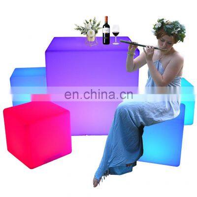 garden furniture /Outdoor IP65 illuminated 40cm color changing led chair cube  led hookah lounge furniture set