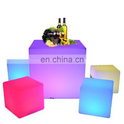 colorful PE plastic seat light multi color Wholesale price cut off  IP65 PE Popular Waterproof Led Light Up Cube table chairs