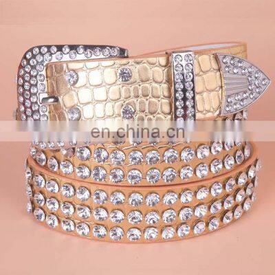 Wholesale Women Men Bling Diamond Studded Belt Rhinestone