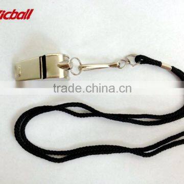 Metal whistle with key chain and rope