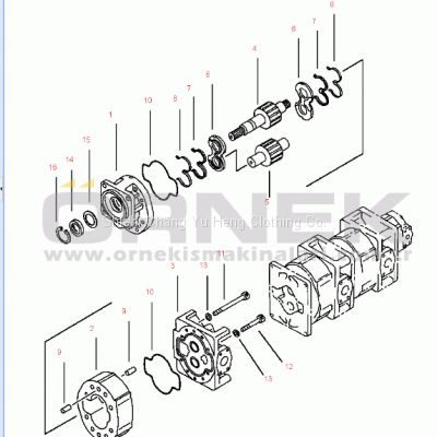 Komatsu Part 705-58-47000 HYDRAULIC OIL PUMP 705-56-36051 Gear PUMP for WA320-6 photo-3
