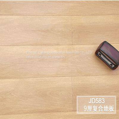 Foreign trade reinforced floor tile commercial engineering wood flooring office composite floor manufacturers direct sales 9mm wear-resistant wood flooring