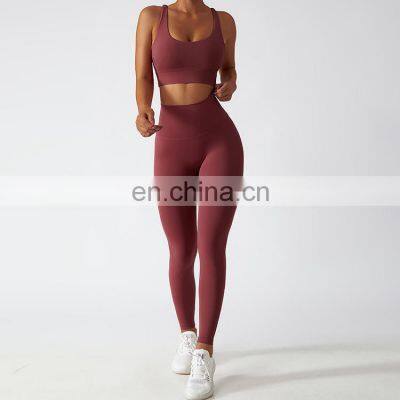 Women Printed Yoga Leggings Running Workout Clothing Yoga Suit Top Sports Wear Gym Fitness Set photo-5