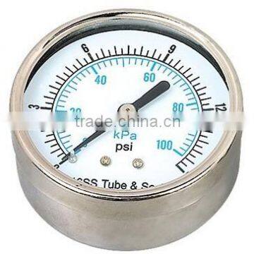 63mm 2.5" Radial Silicone Filled Manometer Stainless Steel Case Low Pressure photo-2