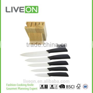 2014 Fashion ceramic knife with wood knife block