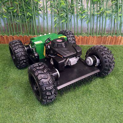 Vigorun Tech Cortador de grama robótico industrial a gasolina de 4 tempos, autopropulsado, 4WD, com pneus sem câmara